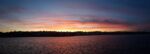Die Silouette von Lagos bei Sonenuntergang.