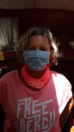 MuNaSke (Mund-Nasen-Schutz-Maske). Aus eigener Produktion.